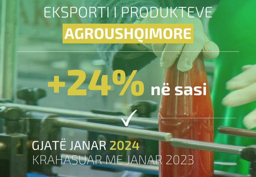 Ministrja Denaj Eksportet e produkteve agroushqimore 1 8 miliardë