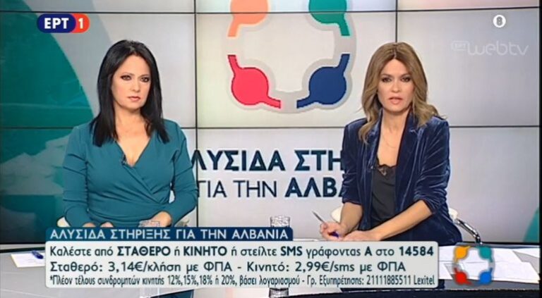 “Dedikim për shqiptarët”, Televizioni grek maratonë transmetimi për mbledhjen e fondeve