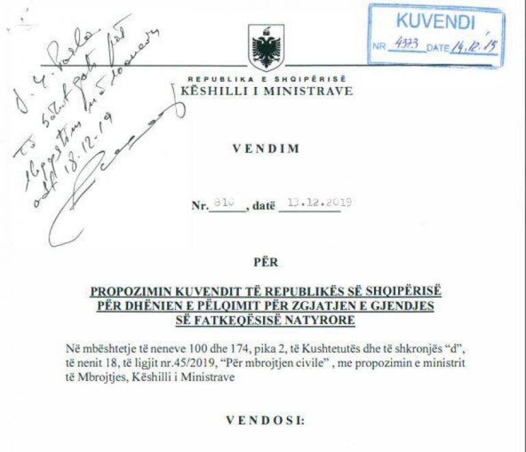 Rama kërkesë Kuvendit: Shtyni gjendjen e fatkeqësisë në zonat e tërmetit