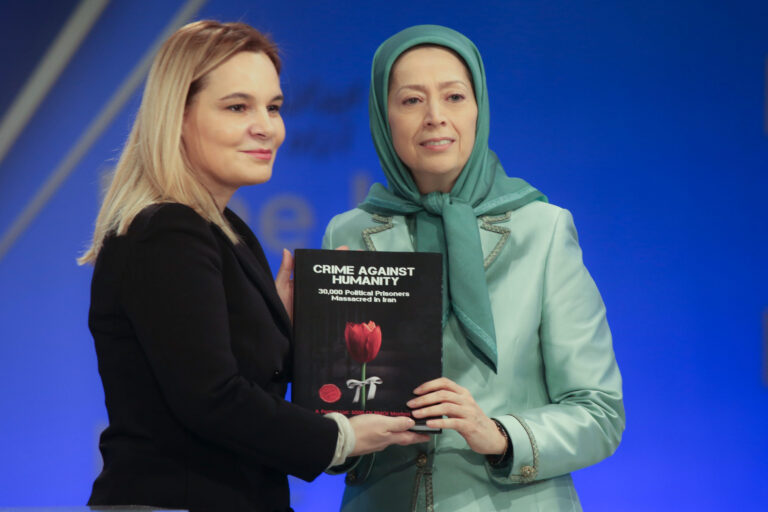 Monika Kryemadhi takim me Presidenten e Këshillit të Rezistencës së Iranit