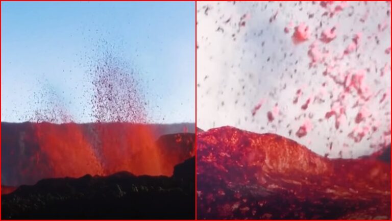 Momenti magjik kur shkrin shkëmbi dhe llava e vullkanit pushton ishullin (VIDEO)