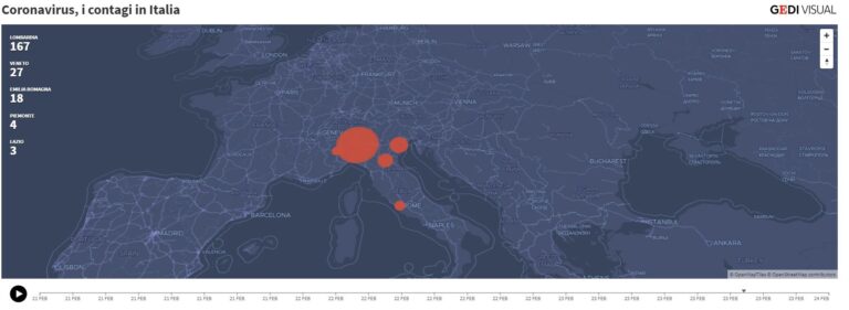 5 viktima dhe 219 të infektuar. Harta e qyteteve të prekura nga koronavirusi në Itali
