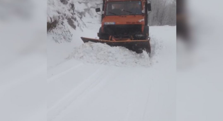 Bora zbardh Dardhën, ndërhyn borëpastruesja për hapjen e rrugës
