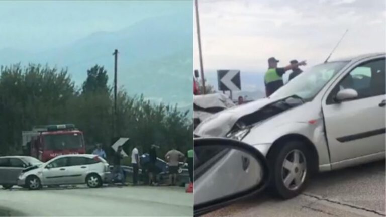 Përplasen tre makina në Elbasan, lëndohet një grua shtatzënë