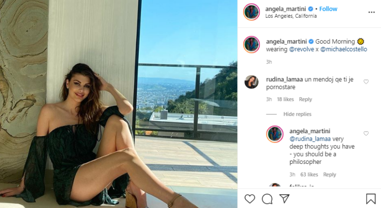 E quajnë pornostare pasi publikoi foto seksi nga karantina, Angela Martini ka disa fjalë