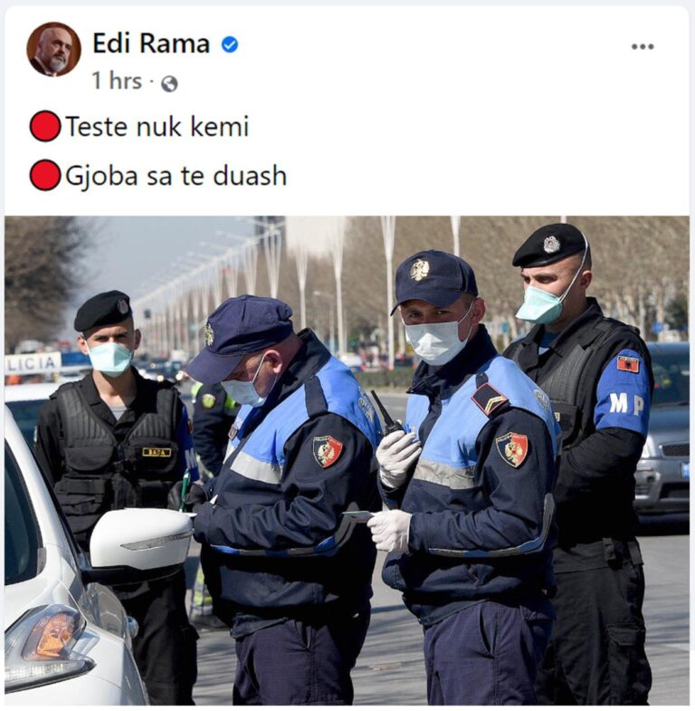 Foto hit në rrjet. Rama: Teste nuk ka, gjoba sa të duash!