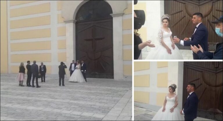 Çifti shkodran “sfidon” koronavirusin, kurorëzon dashurinë në martesë para kishës së mbyllur