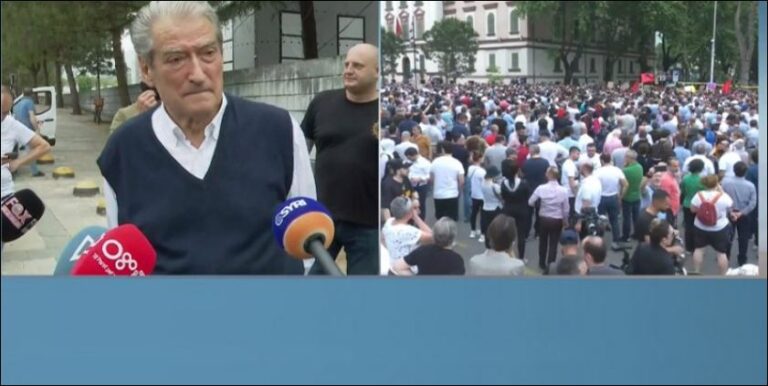 “Është ditë zie”, Berisha nga protesta: Shembja e Teatrit, genocid kulturor. Mosbindje civile