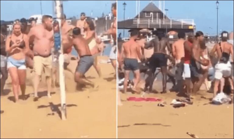 Harrojnë COVID-19/ Përleshje masive në plazhin e mbushur me njerëz, pamjet nga vendngjarja