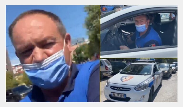 Qytetari i kërkon llogari policit për rripin, ai i merr telefonin: Mos më prek, të hedh në gjyq (VIDEO)