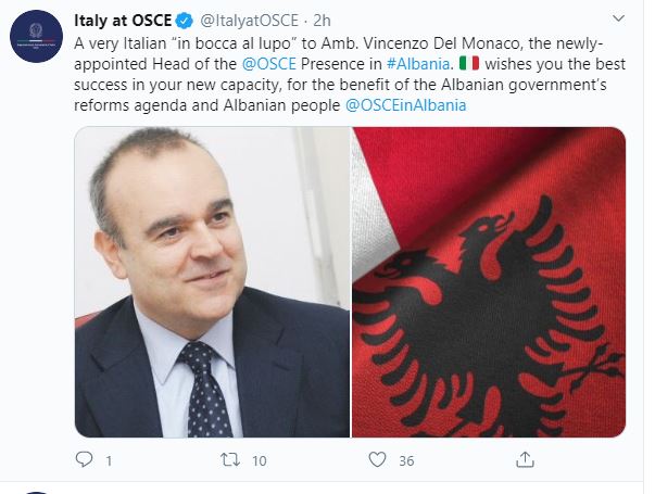 Vincenzo Del Monaco, ambasadori i ri i OSBE në Tiranë – Gazeta Koha Jone