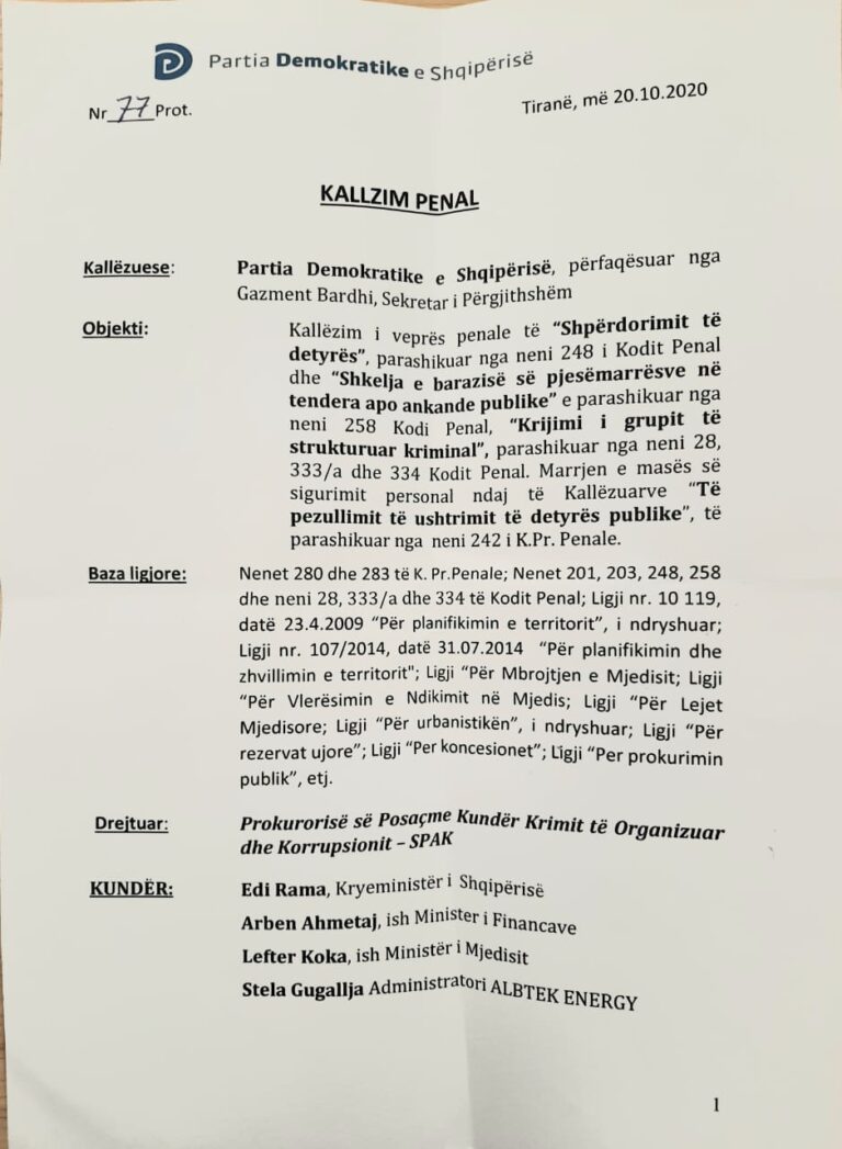 PD padit Ramën në SPAK: 23 milionë euro korrupsion për inceneratorin e Elbasanit