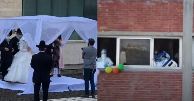 U infektua nga Covid-19, burri ndjek ceremoninë martesore të së birit nga dritarja e spitalit