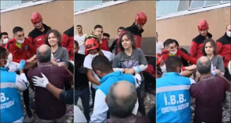 VIDEO/ Momenti prekës: Nxirret e gjallë nga rrënojat, vajza përqafon babain