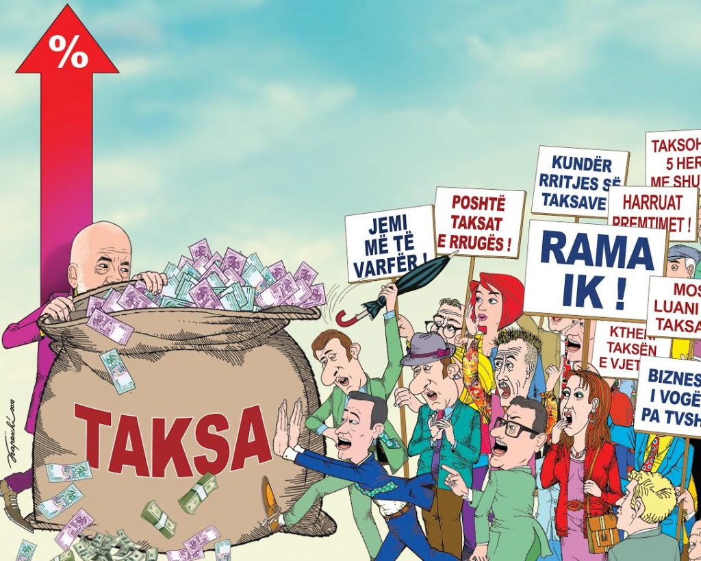 Karikaturë e artistit Bujar Kapexhiu