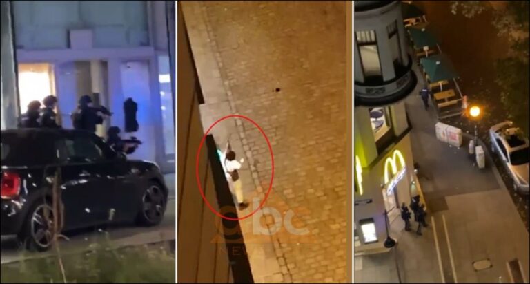 Sulmi në Vjenë, momenti kur policia tenton të neutralizojë autorin