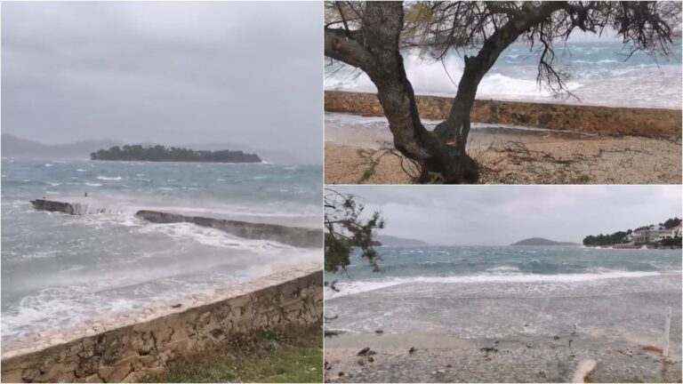 VIDEO/ Moti i keq përfshin Kroacinë, alarm i kuq në Adriatik. Në Greqi dhe Shqipëri…