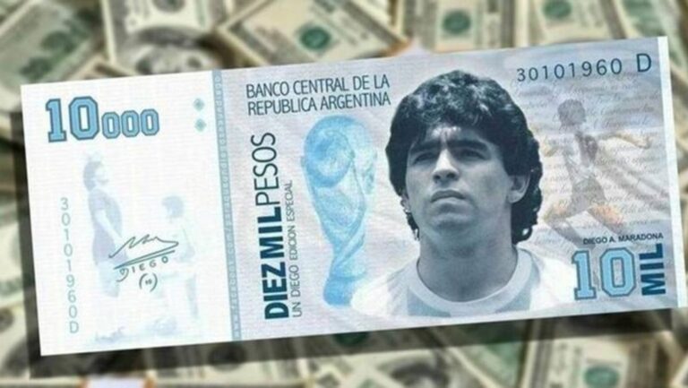 Nderimi nga Argjentina për Maradonën, një kartëmonedhë me figurën e tij