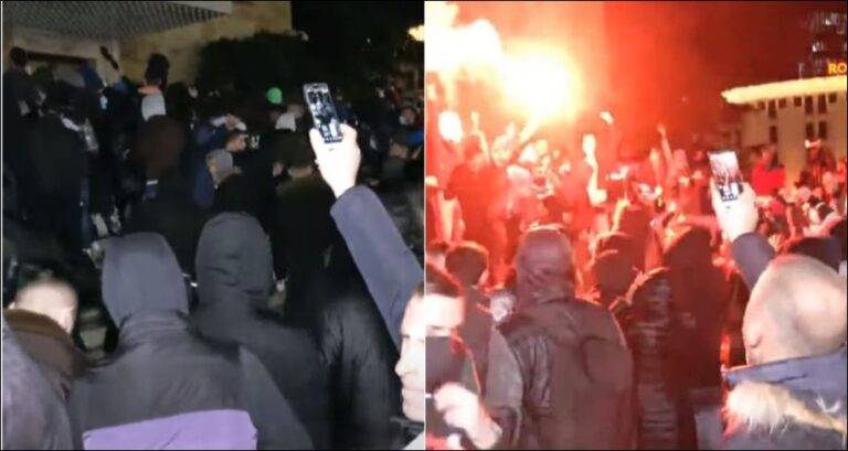 Tension te Kryeministria, protestuesit përplasje me policët: Ju jeni vrasës, hiqni kapelet!