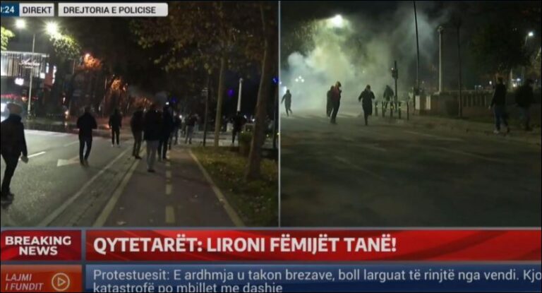 LIVE/ Policia sulmon protestuesit, hedh gaz dhe ujë pa asnjë provokim