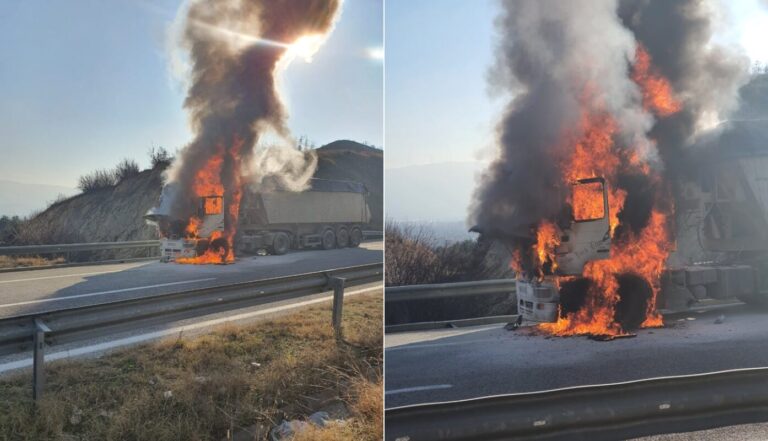 Traileri merr flakë në orët e para të mëngjesit. Çfarë thotë policia