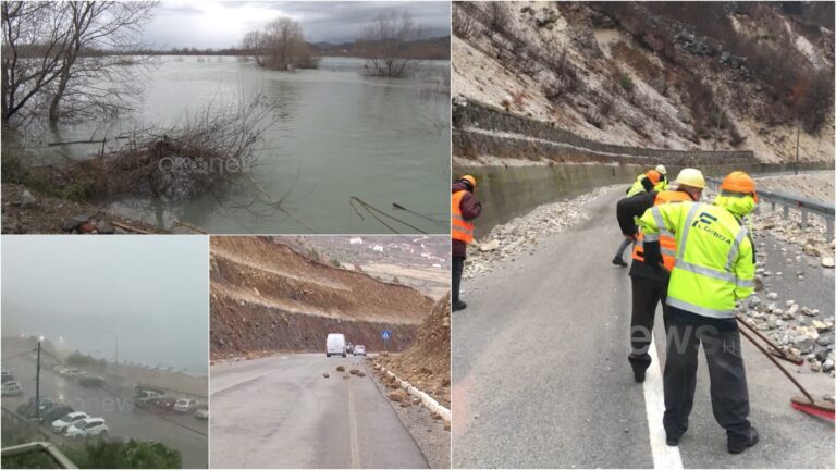 Reshjet e shiut ‘pushtojnë’ vendin, rrëshqitje gurësh dhe rrezik përmbytjesh