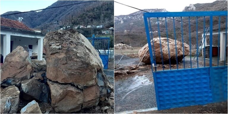 Mirditë/ Masivi shkëmbor shkëputet nga mali dhe rrezikon jetën e familjes me 5 anëtarë në gjumë