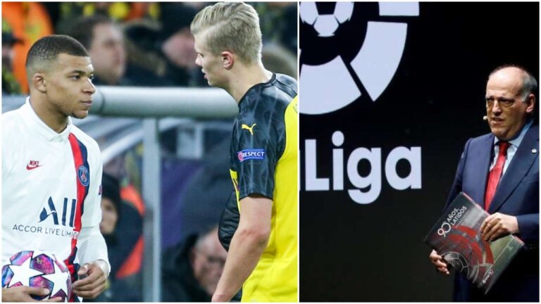 Tebas: Haaland dhe Mbappe në La Liga? Po, për të luajtur golf …