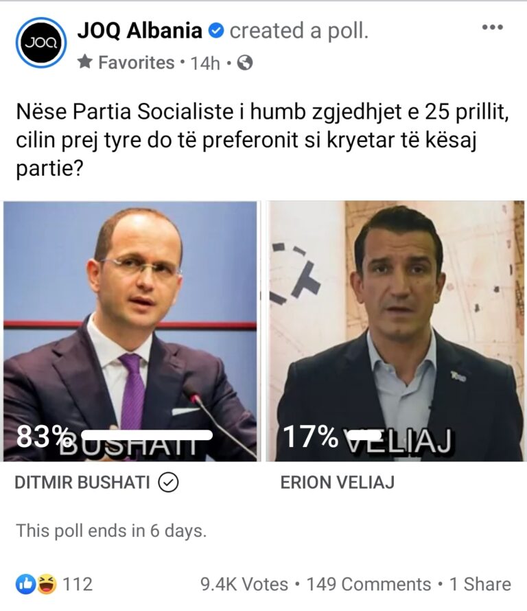 Pas humbjes së zgjedhjeve më 25 prill, socialistët preferojnë Ditmir Bushatin kryetar të PS, jo Erion Veliajn
