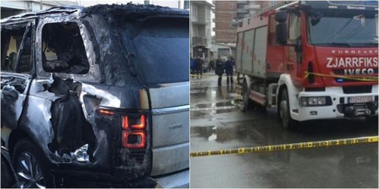 Zjarri tek pallati në “Fresk”, një “Range Rover” i shkrumbuar plotësisht