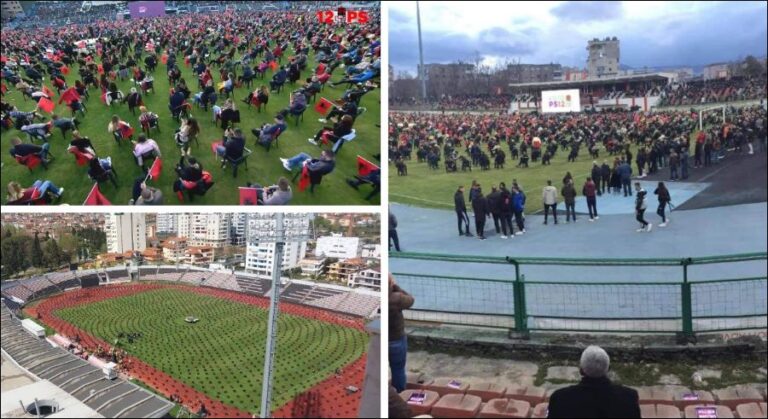 “Show” i shëmtuar me futbollin, stadiumi “Niko Dovana” mbushet nga të përkëdhelurit e Edi Ramës/ Abuzimi pa limite me pushtetin