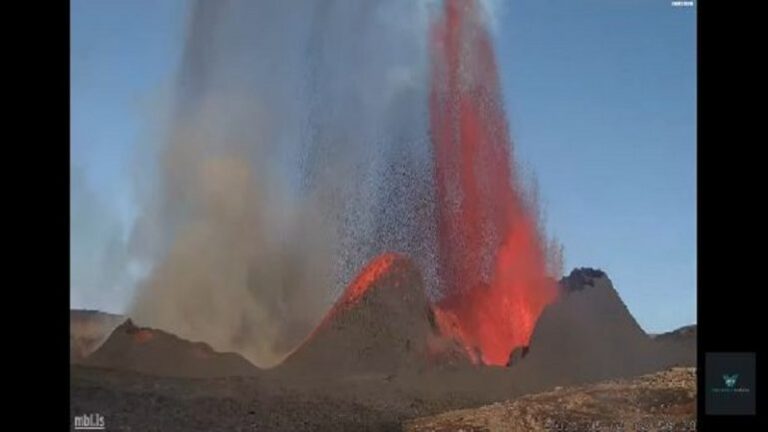 Vullkani Fagradalsfjall në Islandë ende aktiv, llava ‘fluturon’ qindra metra lartësi (VIDEO)