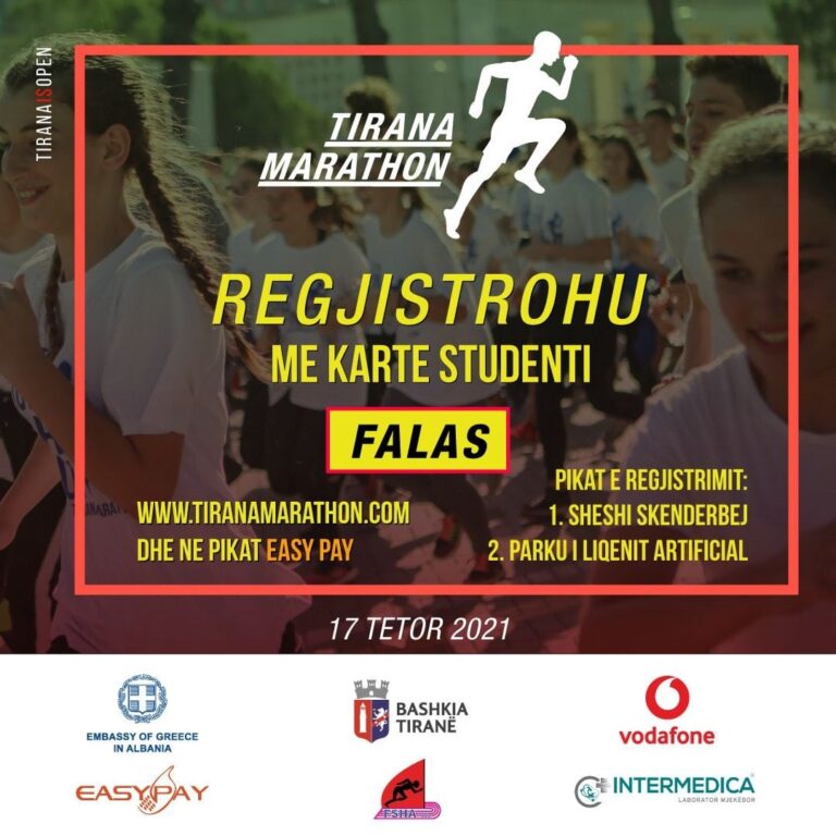 Maratona e Tiranës, Veliaj: Nëse je student dhe je i pajisur me Kartën e Studentit mund të regjistrohesh FALAS