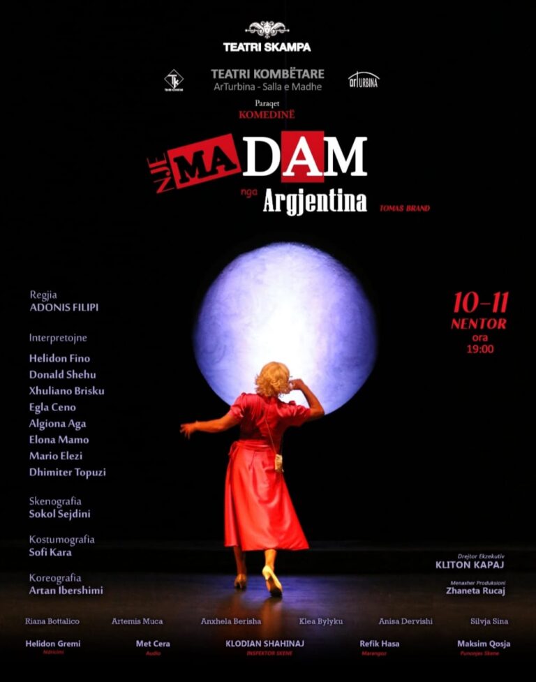 Teatri “Skampa” i Elbasanit udhëton drejt Tiranës, në 10 dhe 11 nëntor shfaqja e komedisë “Madam Argjentina”