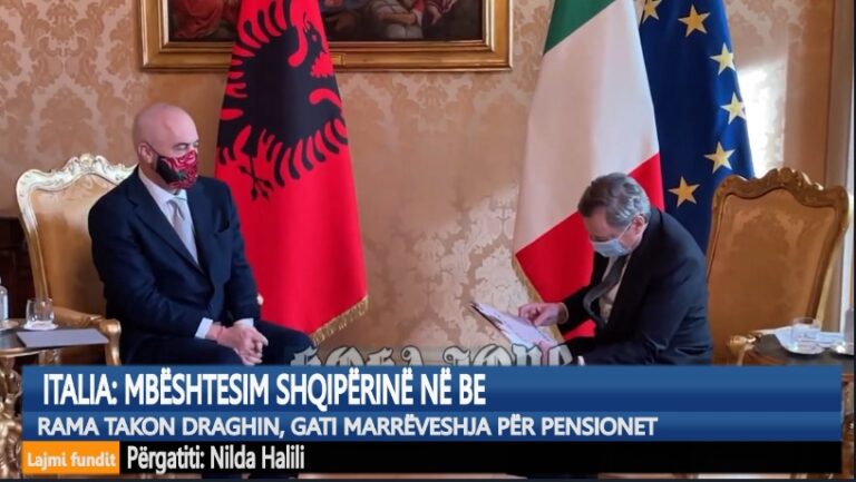 Kronikë/Italia: Mbështesim Shqipërinë në BE. Rama takon Draghin, gati marrëveshja për pensionet