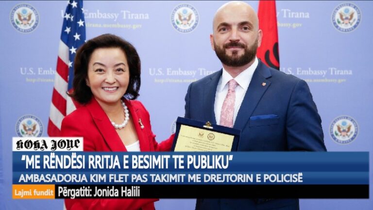 “Me rëndësi rritja e besimit te publiku”, ambasadorja Kim flet pas takimit me drejtorin e policisë