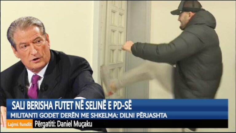 Kronikë/ Sali Berisha futet në selinë e PD, militanti godet derën me shkelma: Dilni përjashta