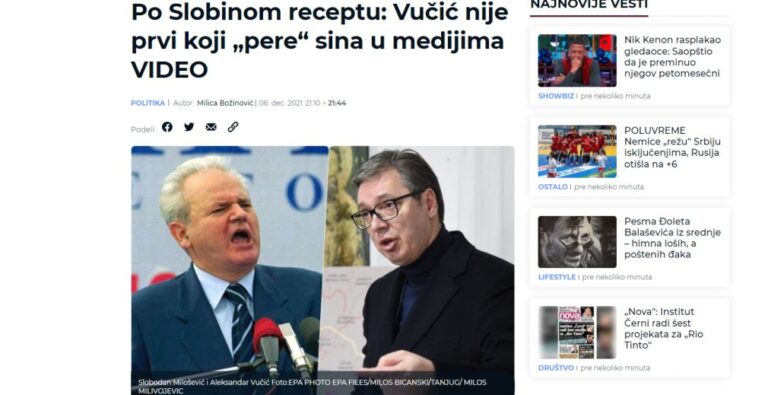 Gazeta serbe: Vuçiç po punon me recetën e Millosheviçit (VIDEO)