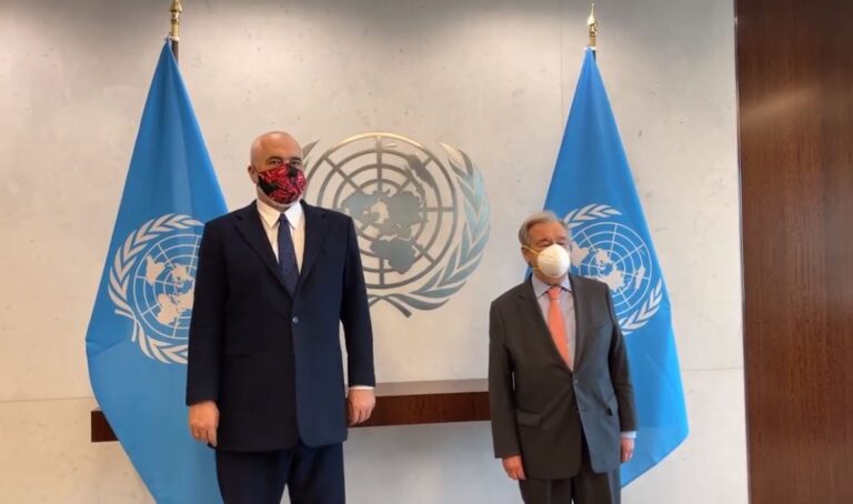 Rama në selinë e OKB-së, pritet nga Sekretari i Përgjithshëm António Guterres (VIDEO)