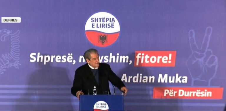 Miting i madh në Durrës. Berisha: Po fituam me 6 mars shkojmë në zgjedhje të parakohshme parlamentare