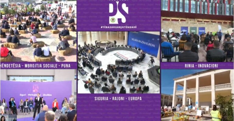 Nis Kongresi i Partisë Socialiste. Disa të ulur mbi kashtë, dhe të tjerë në karrige komode