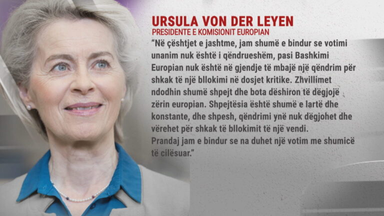 Bllokimi i Shqipërisë, Von der Leyen kërkon heqjen e të drejtës së vetos