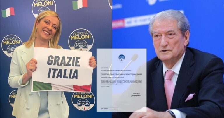 Kryeministrja e re italiane, Giorgia Meloni, letër Berishës: Keni mbështetjen time, luftoni që të fitojë e djathta