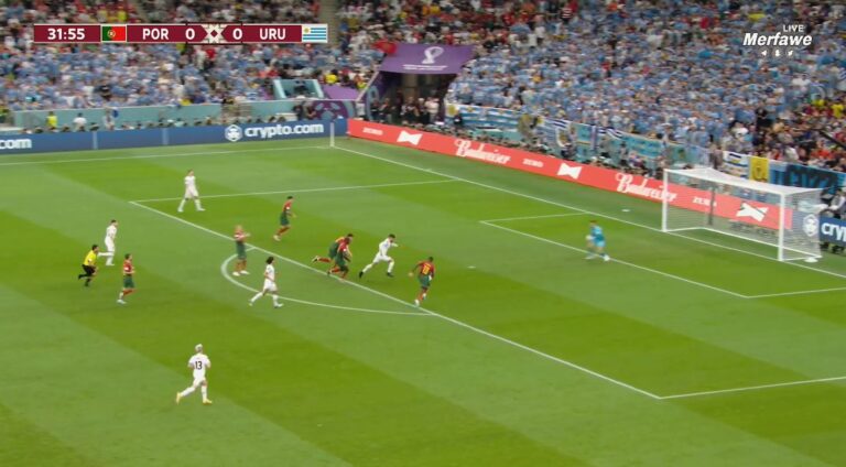 Mbyllet pjesa e parë e duelit Portugali-Uruguai, Bentancur nuk shënon përballë portierit (VIDEO)