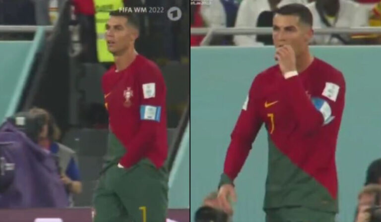 Ronaldo nxjerr çokollatën nga “vendi i keq”, më pas e … ha (VIDEO)