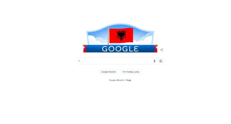 110 vjetori i Pavarësisë, Google vishet kuqezi