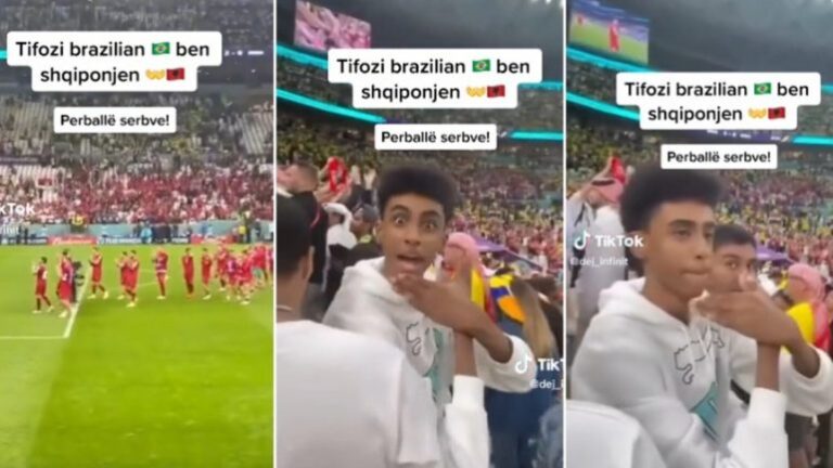 PIKANTE/ Tifozi brazilian tërbon serbët, shikoni si bën shqiponjën para tyre (VIDEO)