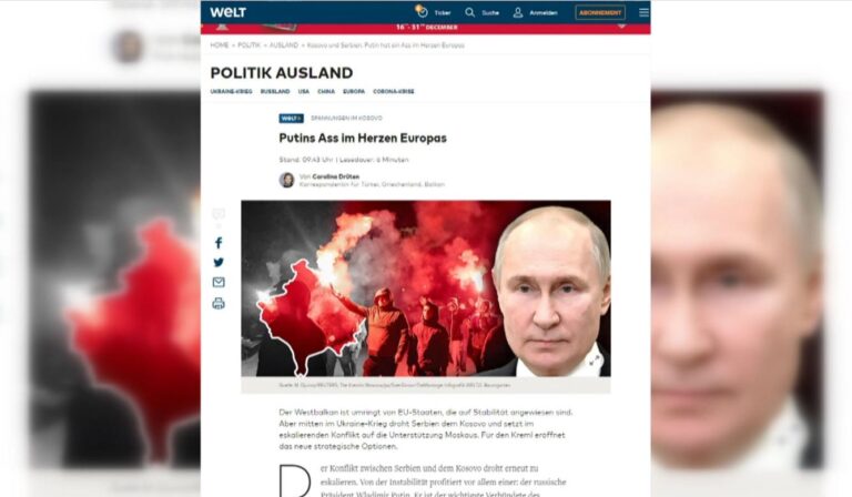 ”Die Welt”: Tensionet Kosovë-Serbi, asi i Putinit në zemër të Europës