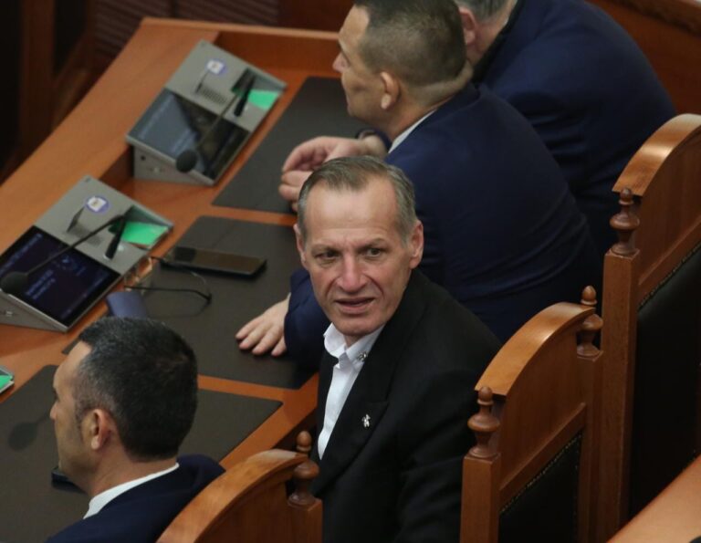 FOTOLAJM/ Iku nga PL-ja, Agron Çela shfaqet mes socialistëve në Kuvend