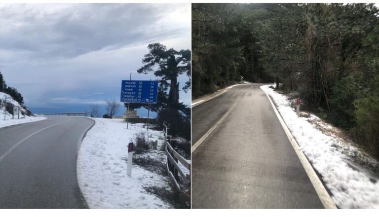 Dëbora zbardh Llogaranë, trashësia shkon deri në 5 cm